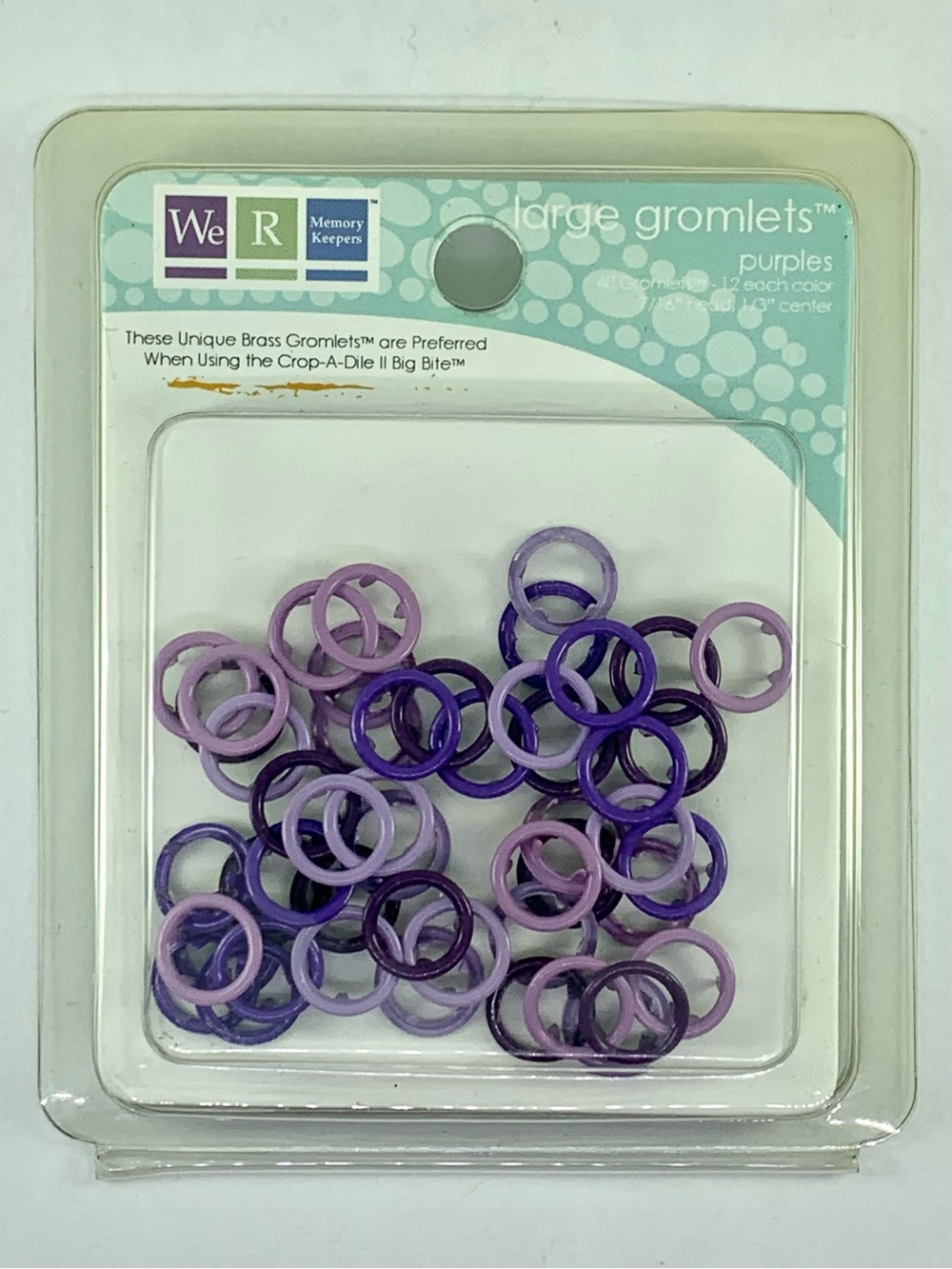 We R Memory Keepers Large Gromlets Purples #70216-0 Crop-A-Dile II Big Bite 48pc